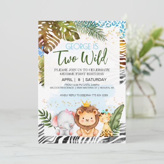 Twee uitnodigingen tot het indienen van twee Wild (Staand voorkant)