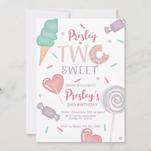 Twee uitnodigingen tot Snoep (Voorkant)