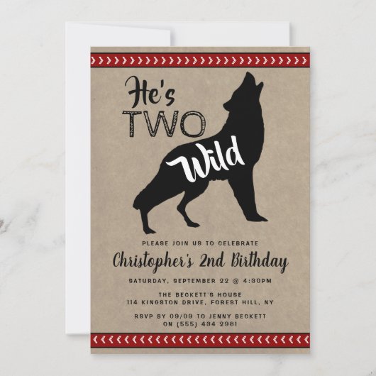 Twee uitnodigingen van de tweede verjaardag van de (Voorkant)