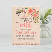 Twee uitnodigingen van Wild Boho Chic Birthday (Staand voorkant)