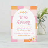 Twee uitnodigingen voor de geboorte van Groovy (Staand voorkant)