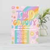 Twee uitnodigingen voor de geboorte van Groovy (Staand voorkant)