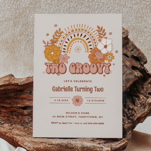 Twee uitnodigingen voor de geboorte van Groovy