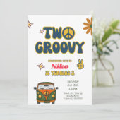 Twee uitnodigingen voor de geboorte van Groovy (Staand voorkant)