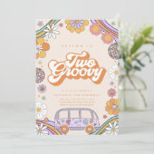 Twee uitnodigingen voor de geboorte van Groovy (Staand voorkant)