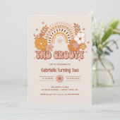 Twee uitnodigingen voor de geboorte van Groovy (Staand voorkant)