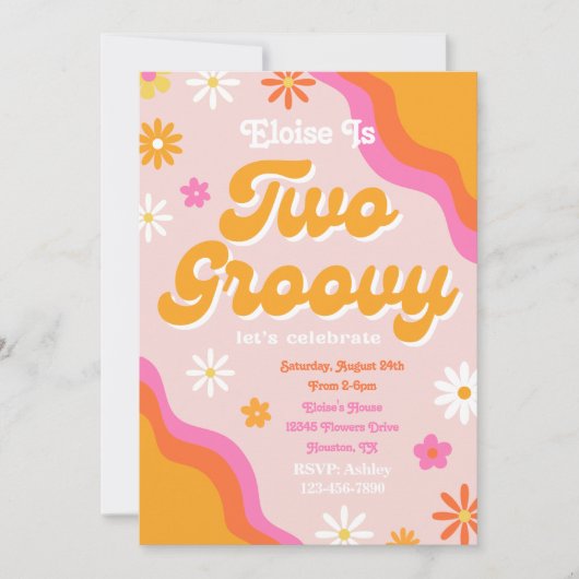 Twee uitnodigingen voor de geboorte van Groovy | G (Voorkant)