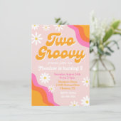 Twee uitnodigingen voor de geboorte van Groovy | G (Staand voorkant)