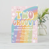 Twee uitnodigingen voor de geboorte van Groovy | G (Staand voorkant)