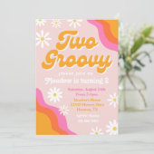 Twee uitnodigingen voor de geboorte van Groovy | G (Staand voorkant)