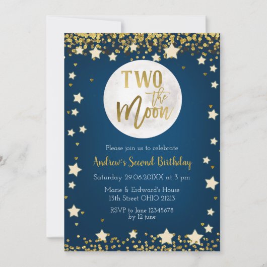 Twee uitnodigingen voor de Moon Navy, 2e verjaarda (Voorkant)