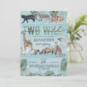 Twee uitnodigingen voor geboorte van een dierentui (Staand voorkant)