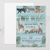 Twee uitnodigingen voor geboorte van een dierentui (Voorkant / Achterkant)