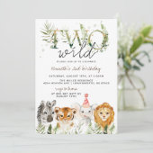 Twee uitnodigingen voor geboorte van een dierentui (Staand voorkant)