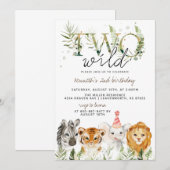 Twee uitnodigingen voor geboorte van een dierentui (Voorkant / Achterkant)