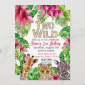 Twee uitnodigingen voor geboorte van Wild Girl Saf (Voorkant / Achterkant)