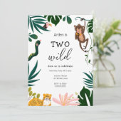 Twee uitnodigingen voor geboorte van Wild Oerwoud (Staand voorkant)