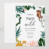 Twee uitnodigingen voor geboorte van Wild Oerwoud (Voorkant / Achterkant)