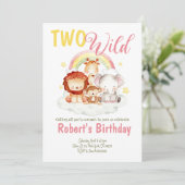 Twee uitnodigingen voor geboorte van Wild Safari (Staand voorkant)