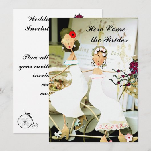 Twee uitnodigingen voor het huwelijk (Voorkant / Achterkant)