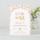 Twee uitnodigingen voor Wild Birthday | Daisies |  (Staand voorkant)