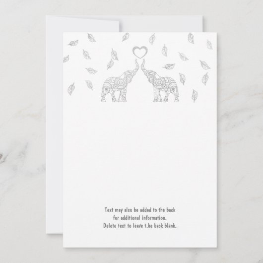 Twee uitvinders Heart Silver Fall Wedding Invitati Kaart (Achterkant)