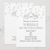 Twee uitvinders Heart Silver Fall Wedding Invitati Kaart (Voorkant / Achterkant)