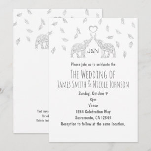 Twee uitvinders Heart Silver Fall Wedding Invitati Kaart