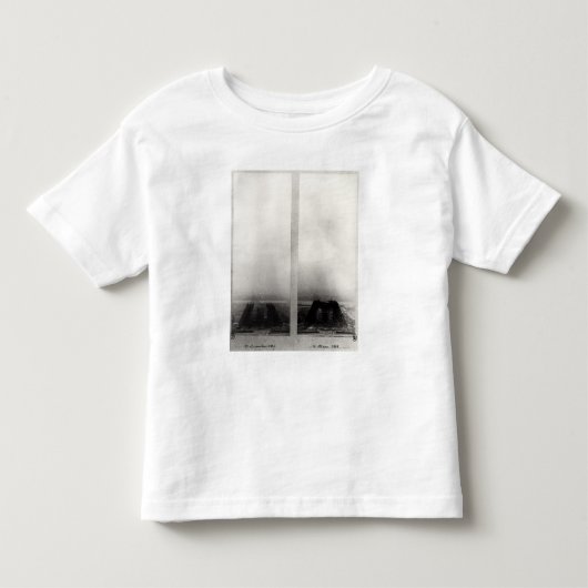 Twee uitzichten van de bouw van het Eiffel 2 Kinder Shirts (Voorkant)