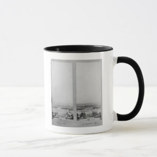 Twee uitzichten van de bouw van het Eiffel 2 Mok