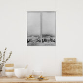 Twee uitzichten van de bouw van het Eiffel 2 Poster (Keuken)