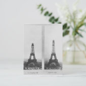 Twee uitzichten van de bouw van het Eiffel Briefkaart (Staand voorkant)