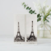 Twee uitzichten van de bouw van het Eiffel Briefkaart (Staand voorkant)