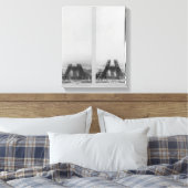 Twee uitzichten van de bouw van het Eiffel Canvas Afdruk (Insitu (Slaapkamer))
