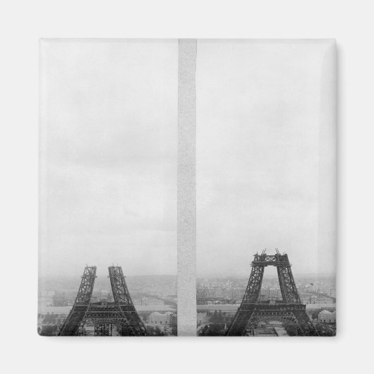 Twee uitzichten van de bouw van het Eiffel Magneet (Voorkant)