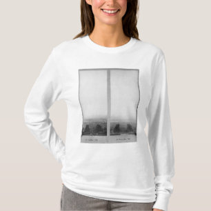 Twee uitzichten van de bouw van het Eiffel T-shirt