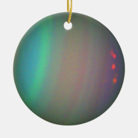 Twee Uitzichten van de platte Uranus-sierplanten Keramisch Ornament (Voorkant)
