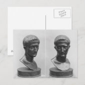 Twee uitzichten van een buste van keizer Augustus Briefkaart (Voorkant / Achterkant)