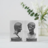 Twee uitzichten van een buste van keizer Augustus Briefkaart (Staand voorkant)