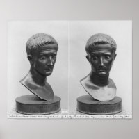 Twee uitzichten van een buste van keizer Augustus