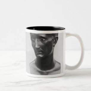 Twee uitzichten van een buste van keizer Augustus Tweekleurige Koffiemok