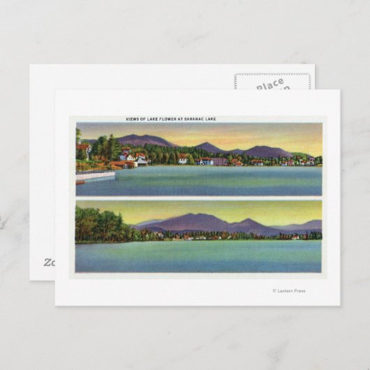 Twee Uitzichten van het dampmeer Briefkaart (Voorkant / Achterkant)