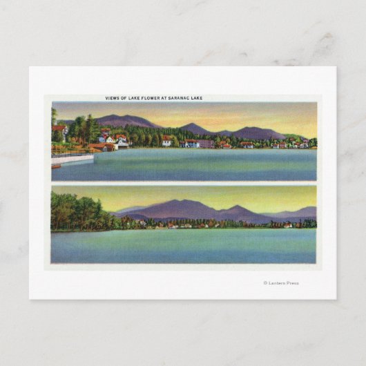 Twee Uitzichten van het dampmeer Briefkaart (Voorkant)