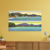 Twee Uitzichten van het dampmeer Canvas Afdruk (Insitu (Woonkamer))