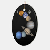 Twee Uitzichten van het zonnestelsel Keramisch Ornament (Links)