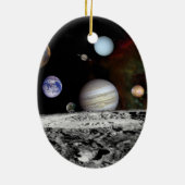 Twee Uitzichten van het zonnestelsel Keramisch Ornament (Achterkant)