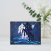 Twee Unicorns en WavesPost-kaart Briefkaart (Staand voorkant)