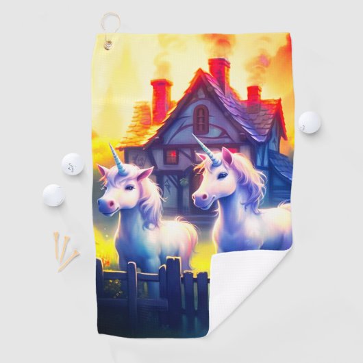 Twee Unicorns Golfhanddoek (Insitu)