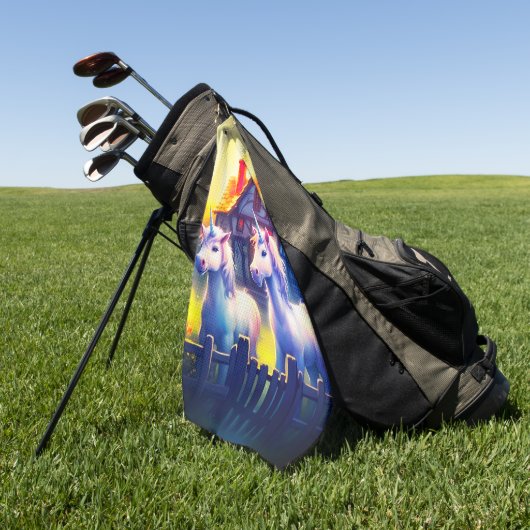 Twee Unicorns Golfhanddoek (Groen)