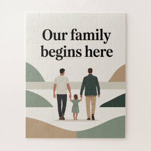 Twee vaders baby shower legpuzzel (Verticaal)